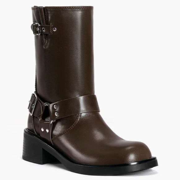 Lulamax Brown Biker Boots- Size 8/39 - Picture 3 of 6